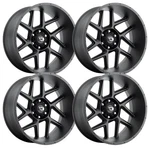 (SET-4) Vision 360 Sliver 24X12 5X5 5X127 -51MM Satin Black Wheels Inch New. Price: $1558.00.