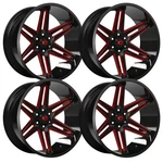 (SET-4) Vision 363 Razor 24X12 8X6.5 -51MM Black Red Wheels Rims Inch New. Price: $1403.00.