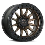 17X9 Lock Off-road Trail Matte Bronze With Black Ring Wheel 5X5 (-12MM) New. Price: $288.00.