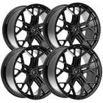 (set Of 4) Fittipaldi FS371B 22X9 5X112 +25MM Gloss Black Wheels Rims 22" Inch New. Price: $1804.00.