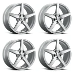 Set 19" Voxx Modena Silver Machined Face 19X8.5 Wheels 5X4.5 35MM Rims New. Price: $1272.00.