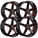 (set Of 4) Strada S35 Perfetto 18X8 5X4.5" +30MM Black/red Wheels Rims 18" Inch New. Price: $964.00.