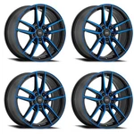 (4X) Konig Myth Wheels 19X8.5 5X114.3 ET:40 CB:73.1 Black/blue New. Price: $1402.10.