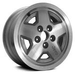 For Jeep Cherokee 87-93 Alloy Factory Wheel 5-SPOKE Gray Sparkle Silver 15X7 Used. Price: $266.26.