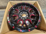 (qty 1) Mayhem Warrior 8015 Black/prism Red Wheel Rim 17X9 5X127/139.7 18MM New. Price: $179.58.