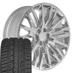 Oe Wheels CV33 24X10 Chrome Rims & 305/35R24 A/s Tires Set 6X139.7 +31ET New. Price: $2512.00.
