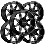(SET-5) Raceline 954M Stryker 22X12 5X5" -44MM Black/milled Wheels Rims 22" Inch New. Price: $1198.95.