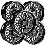 (qty 5) Hardcore HC103 Wicked 26X14 6X135/6X5.5" -76MM Black/milled Wheels Rims New. Price: $3015.95.