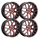 (SET-4) Mach MP74 17X7.5 5X100 35MM Black Red Wheels Rims Inch New. Price: $829.00.