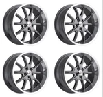 Set 18" Vision 143 Torque Gunmetal Machined Lip 18X8.5 Wheels 5X4.5 (5X114.3) New. Price: $844.56.