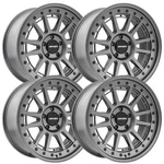 (SET-4) Mayhem Compass 17X9 5X127 -6MM Satin Gunmetal Wheels Rims Inch New. Price: $815.32.