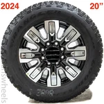 4 New Gmc Denali Sierra 2500 3500 Hd 8 Lug Black Mach Oem 20 Wheels Rims Tires. Price: $2095.00.