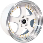 Mst MT07 17X9.0 5X114.3 20 73.1 Cb White W/machined Lip Gold Rivets Wheel New. Price: $226.00.
