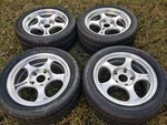 Porsche Forgeline Competition Original 17" Wheel & Tire Set No Center Caps Used. Price: $3000.00.