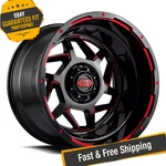Grid Wheels 20X9 6X135/139.7 108.00 GD14 Gloss Black W/ Red Accents New. Price: $241.41.