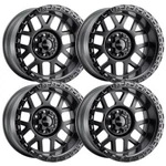 (SET-4) Weld Off-road Cinch 17X9 5X114.3/5X4.5 Black -12MM Wheels Rims New. Price: $1300.00.