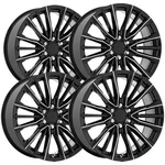 (set Of 4) Replica FR205 Platinum V 22X9 6X5.5" +28MM Black/milled Wheels Rims New. Price: $1382.96.