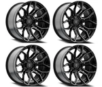 Set 4 20" Arena Cobra 20X9 6X5.5 0MM Glossy Black Brushed Ddt Face Clear Wheels New. Price: $1820.00.