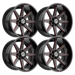(SET-4) Off-road XF-236 20X9 6X135/6X139.7 0MM Black Red Wheels Rims Inch New. Price: $1356.12.