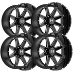 (SET-4) Hostile H109 Alpha 22X12 8X180 -44MM Black/milled Wheels Rims 22" Inch New. Price: $2580.00.