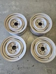 Corvette C1 1956 - 1962 Welded Dog Bone Wheels Full Set 4 Plus Spare Blasted Used. Price: $1000.00.