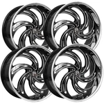 (set Of 4) Pinnacle P300 Pheonix 24X10 6X5.5" +24MM Black/milled/ssl Wheels Rims New. Price: $1550.96.