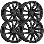 (set Of 4) Replica FR98 12 Spoke 22X9 6X5.5" +28MM Gloss Black Wheels Rims New. Price: $1297.96.