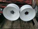 15X7 White Steel Wheels Ford Chevy 5.5 Bolt Patern New Rat Rod 66-5755 Used. Price: $135.00.