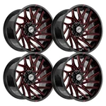 (SET-4) Off-road XF-229 20X9 5X127/5X139.7 0MM Black Red Wheels Rims Inch New. Price: $1356.12.