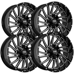 (set Of 4) Hardrock H708 Overdrive 22X10 8X6.5" -25MM Black/milled Wheels Rims New. Price: $1532.00.