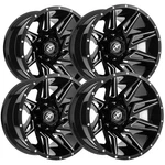 (set 4) Off-road XF-218 20X10 8X6.5"/8X170 -12MM Black/milled Wheels Rims New. Price: $1834.00.