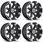 Set 14" Vision 393 Lockout Matte Black Machined Lip 14X8 Wheels 4X156 -10.2MM New. Price: $463.68.