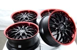 Kudo Racing Revolution 17X7.5 5X100 5X114.3 Black W/red Polish Lip Wheels Rims New. Price: $614.00.