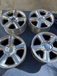 Set 1999-2014 Chevy 1500 Silverado Tahoe Oem Polished Wheels Rims 5308 Fixed Used. Price: $493.00.