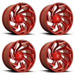 Set Fuel D754 Reaction 24X12 8X170 Candy Red Milled Wheels 24" -44MM Rims New. Price: $1908.00.