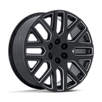 Performance Replicas PR231 Gloss Black Milled Wheels: 22X9, 6X139.7/6X5.5, 28MM New. Price: $409.00.