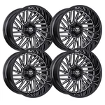 (SET-4) Tis 553BM 20X10 6X135/6X139.7 -12MM Black Milled Wheels Rims Inch New. Price: $1625.20.