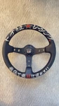 326POWER/STEERING Wheel/rally QUICK/320.6MM/DEEP/LEATHER/JDM/DRIFT/MADE Japan Used. Price: $410.00.