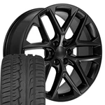 CV62 24X10 Satin Black Oe Rims & 295/35R24 All Season Tires Set 6X139.7 +28ET New. Price: $1976.00.