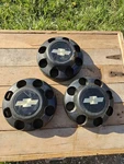 Oe Vintage Trio 1990-97 Chevy 2500 8 Lug Black Wheel Center Caps, Nice! Used. Price: $39.00.