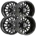 (set Of 4) 17" Inch Vision 410 Korupt Dually 8X6.5" Black/milled Wheels Rims New. Price: $1415.96.