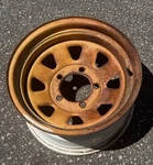 Jeep Wagon Wheel Factory 15 8 CJ5 CJ7 Five Lug Amc 5X5.5 Steel Used. Price: $150.00.