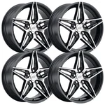 (SET-4) MP56 18X8 5X4.5/5X114.3 42MM Black Machined Wheels Rims Inch New. Price: $903.00.