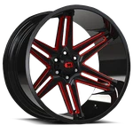 New 24X12 Vision 363 Razor Black Milled W/ Red 8X165.1 8X6.5 ET-51 Wheels. Price: $2313.96.