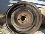 1969-1973 Mustang Oem 15" X 1/2" Steel Lug Wheel 4" Setback #8 Used. Price: $80.00.