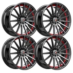 (SET-4) SPEC-1 SP-69 18X8 5X114.3/5X120 38MM Black Red Wheels Rims Inch New. Price: $974.67.