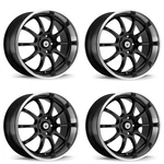 Set 14" Konig 26MB Lightning Black Machined Lip 14X6 Wheels 4X100 4X4.5 38MM New. Price: $702.86.
