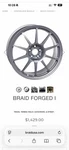 Braid Motorsport Forged Center Lock Wheels New. Price: $2500.00.