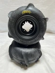 Dwt Black Rear Wheels & Sand Dune Star Paddle Tires 18" Mini Quad 4/110 New. Price: $499.95.
