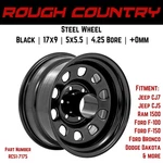 Rough Country Steel 17X9 5X5.5 Black 10-SLOT D-window Rim W/ 0MM Offset 4 New. Price: $379.80.